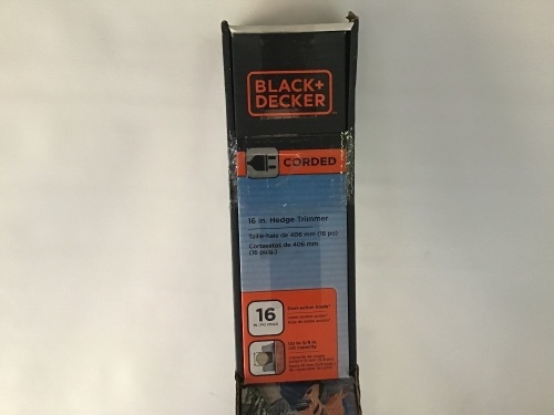 Black Decker, 16" Hedge Trimmer, Like New - $39.99 - Lot 29