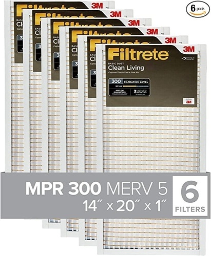 3m, 14x20x, Basic Dust Clean Living Filter, 6PK, New, Retail - $24.72 - Lot 42