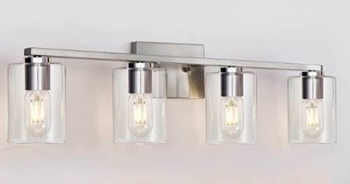 DRNANLIT 4-Light, Bathroom, Brushed Nickel Finish, Like New, Retail - $105.99 - Lot 46