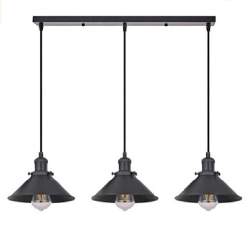 Passica Decor, Mid-Century Modern 3 Light Kitchen Island Light Pendant, Rustic, Chandilier, Like New, Retail - $125.99 - Lot 49