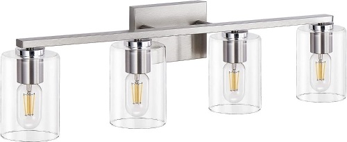 DRNANLIT, Brushed Nickel, Bathroom Light, Like New, Retail - $104.99 - Lot 82