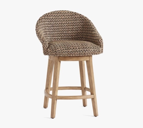 Pottery Barn, Seagrass Swivel Stool, Medium, Like New, Retail - $449 - Lot 122