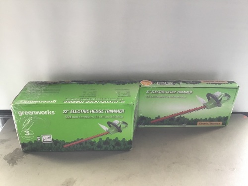 Greenworks, 22", Hedge Trimmer, Like New, Retail - $187 - Lot 124