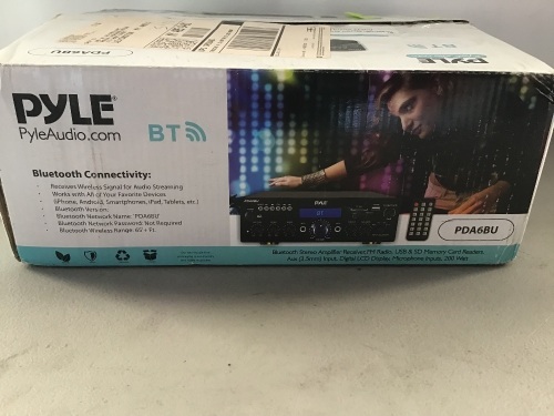 Pyle, BT Amplifier Reciever, PDA6BU, Like New, Retail - $69 - Lot 131