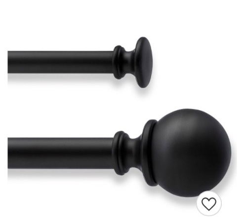 Threshold, Double Curtain Rod,Matte Black, New, Retail - $32 - Lot 133