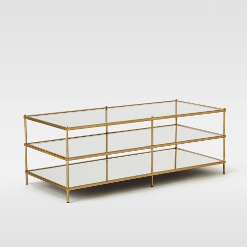 Pottery Barn, Gold/Glass, Coffee Table, Like New, Retail - $479 - Lot 135