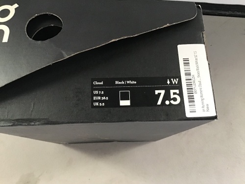 ON, Womem's Cloud Sneakers, Size7.5, Black/White, New, Retail -$150 - Lot 147