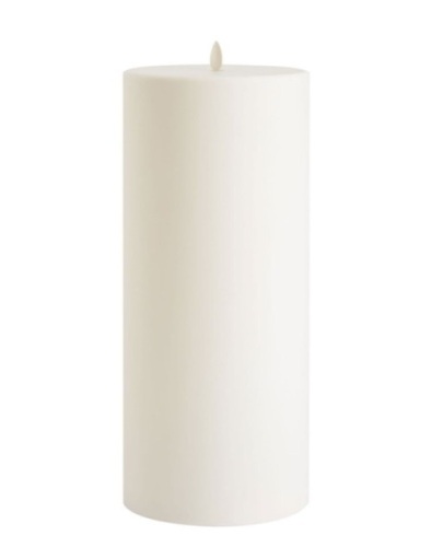 Pottery Barn, Flickering Flameless, Outdoor Wax Pillar Candle, Ivory, Like New Retail - $129 - Lot 190