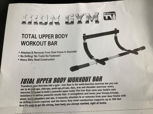 Iron Gym Total Upper Body Workout Bar, Appears New - Lot 110