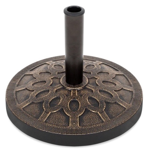 18in Round Patio Umbrella Base Stand w/ Rustic Finish, Appears New - Lot 202