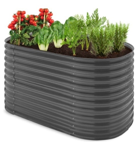 Raised Oval Garden Bed, Customizable Elevated Outdoor Metal Planter - 63in, Appears New - Lot 212