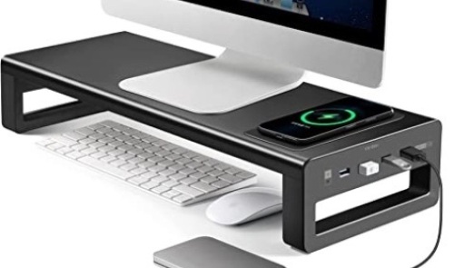 Wireless Charging Aluminum Monitor Stand, Appears New - Lot 139