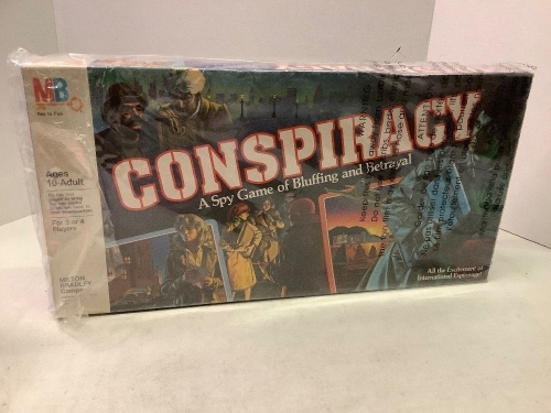 Conspiracy Milton Bradley Board Game, Appears New, Box Bent on Back - Lot 256