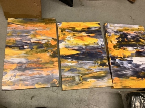 Lot of (3) Canvas Wall Art, Appears New - Lot 272