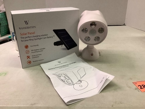 Wassersteub Solar Panel and Bater Powered Motion Spotlight, Untested, Appears New - Lot 280