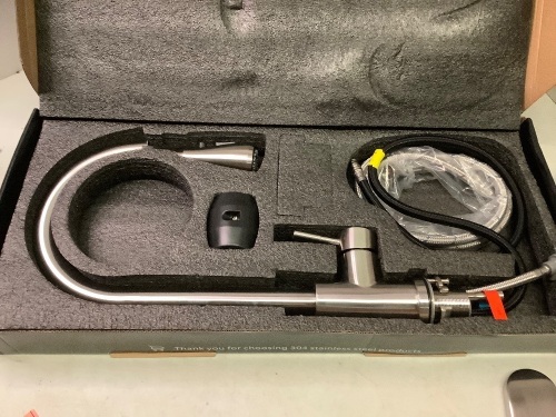 Stainless Steel Kitchen Faucet with Pull Down Sprayer, Appears New - Lot 282