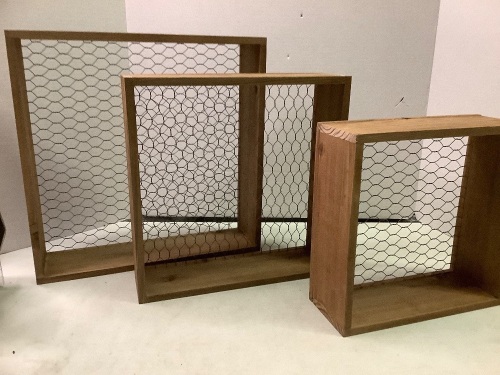 Set of 3 Happy Home Chicken Wire Storage Shelves, Appears New - Lot 286