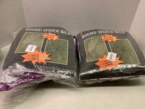 Lot of (2) 11 Foot Spider Web with Spiders, Appears New - Lot 301