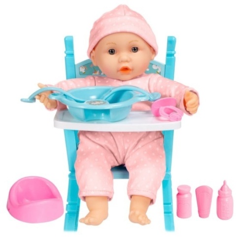 Realistic Baby Doll with Soft Body, Highchair, Potty, Accessories - 12.5in - Lot 19