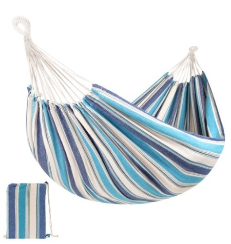 2-Person Brazilian-Style Double Hammock w/ Portable Carrying Bag, Ocean - Lot 26