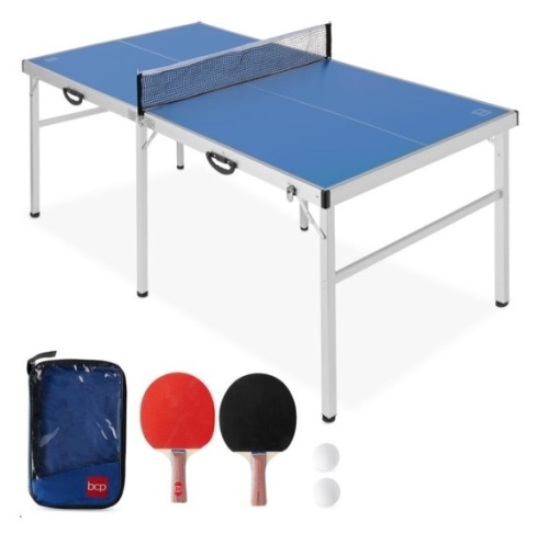 Portable Ping Pong Table Tennis Game Set w/ Paddles, Balls - 6x3ft - Lot 40
