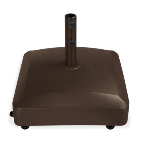Fillable Mobile Umbrella Base Stand w/ 4 Wheels, 2 Locks, 137lb Capacity, Bronze, Appears New - Lot 45