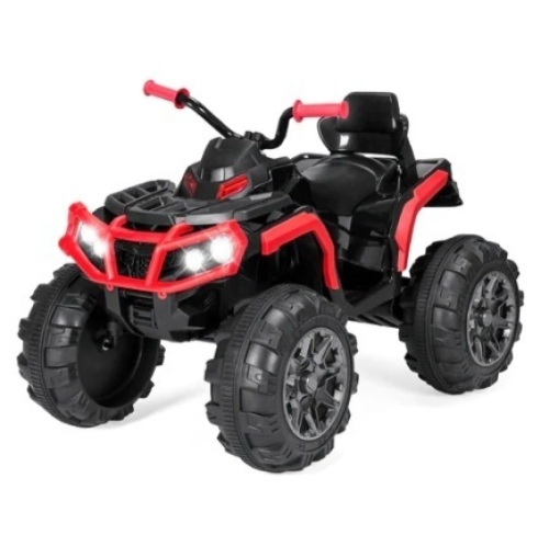 12V Kids Ride-On 4-Wheeler Quad ATV Car w/ 3.7mph Max, Bluetooth, Headlights, Red, Appears New - Lot 51