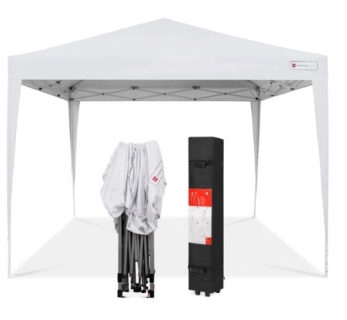 Outdoor Portable Pop Up Canopy Tent w/ Carrying Case, 10x10ft, White - Lot 103