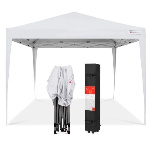 Outdoor Portable Pop Up Canopy Tent w/ Carrying Case, 10x10ft, White - Lot 106