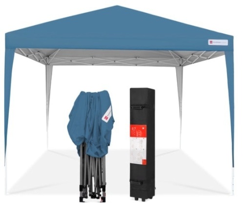 Outdoor Portable Pop Up Canopy Tent w/ Carrying Case, 10x10ft, Blue - Lot 108