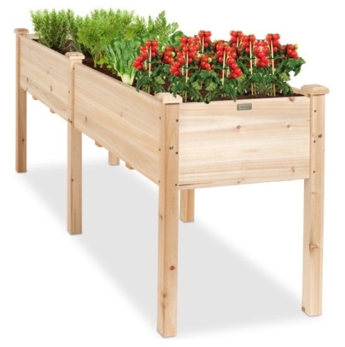 Raised Garden Bed, Elevated Wood Garden Planter Stand - 72x24x30in - Lot 111