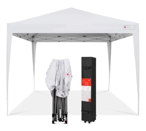 Outdoor Portable Pop Up Canopy Tent w/ Carrying Case, 10x10ft, White - Lot 116