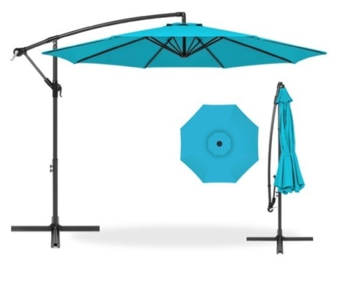 Offset Hanging Patio Umbrella - 10ft, Sky Blue - Lot 118