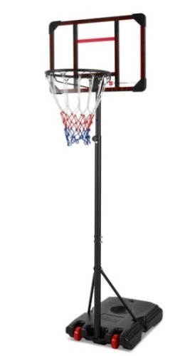 Kids Height-Adjustable Basketball Hoop, Portable Backboard System w/ Wheels, Clear Backboard - Lot 124