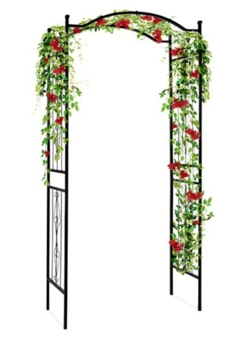 Steel Garden Arch Arbor Trellis for Climbing Plants - 92in - Lot 165