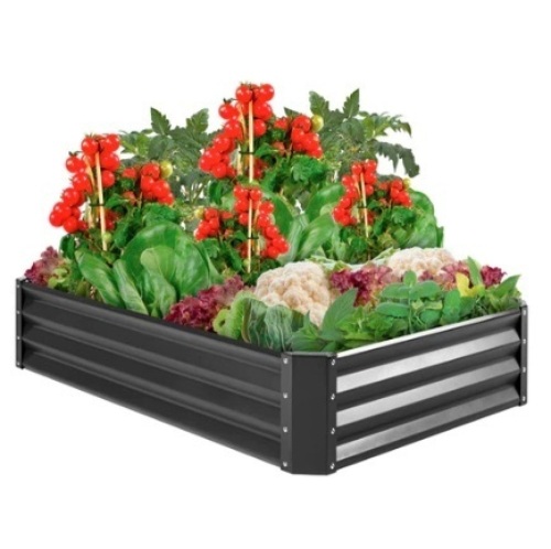 Outdoor Metal Raised Garden Bed, Dark Gray, Appears New - Lot 67