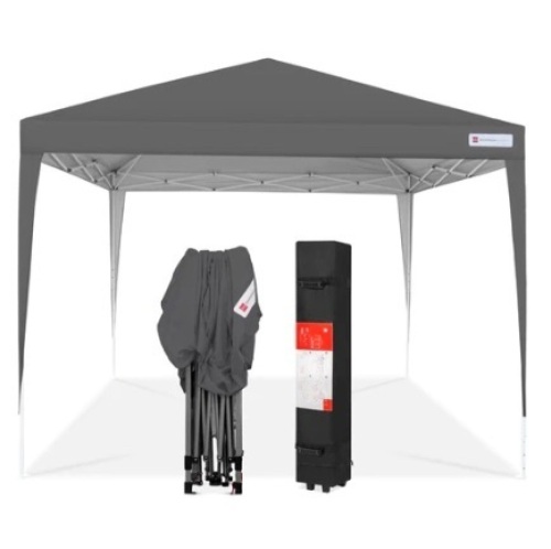 Outdoor Portable Pop Up Canopy Tent w/ Carrying Case, 10x10ft, Dark Gray, Appears New - Lot 72