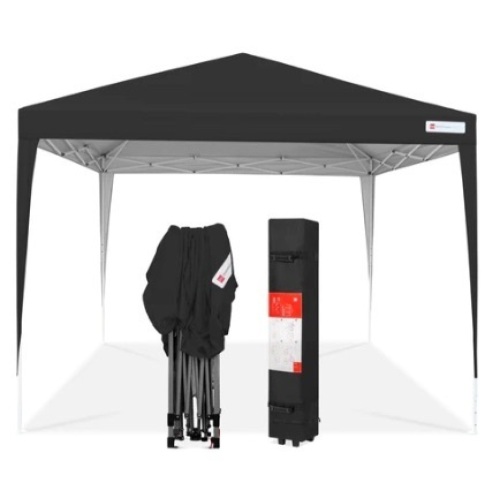 Outdoor Portable Pop Up Canopy Tent w/ Carrying Case, 10x10ft, Black, Appears New - Lot 73