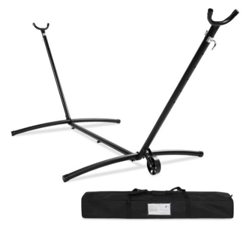 Portable Heavy-Duty Steel Hammock Stand w/ Built-In Wheel, Case - 9ft - Lot 191