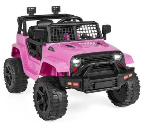 12V Kids Ride-On Truck Car w/ Parent Remote Control, Spring Suspension, Pink - Lot 193