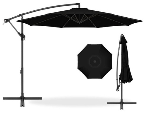 Offset Hanging Patio Umbrella - 10ft, Black - Lot 204