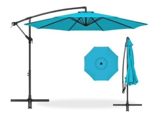 Offset Hanging Patio Umbrella - 10ft, Sky Blue - Lot 205
