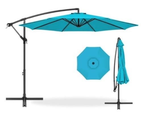 Offset Hanging Patio Umbrella - 10ft, Sky Blue - Lot 212
