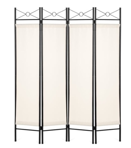 4-Panel Folding Privacy Screen Room Divider Decoration Accent, 6ft, White - Lot 220