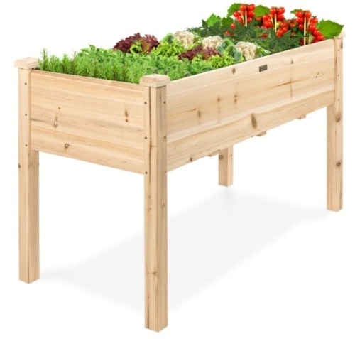 Raised Garden Bed, Elevated Wood Garden Planter Stand, 34x18x30in - Lot 222
