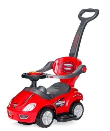 3-in-1 Kids Push Car w/ Handle and Horn, Red - Lot 231