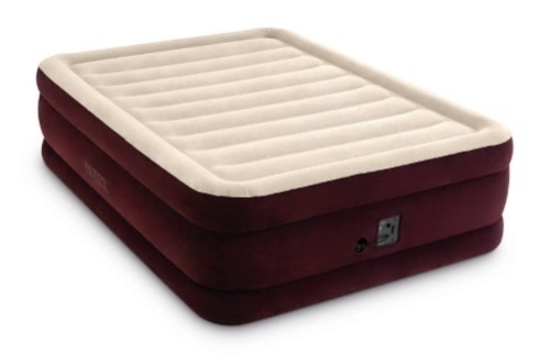 Intex Dura-Beam Extra Maroon 20 inch Queen Air Mattress with Built-in Pump - Lot 235