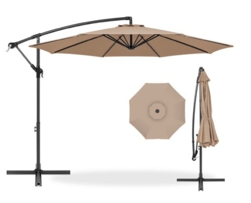 Offset Hanging Patio Umbrella - 10ft, Tan - Lot 238