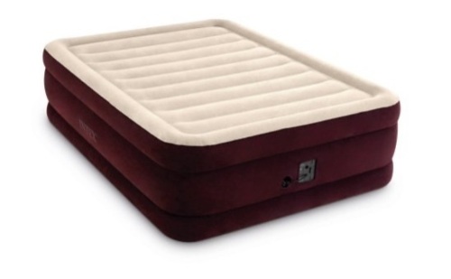 Intex Dura-Beam Maroon 20 inch Queen Air Mattress with Built-in Pump - Lot 254