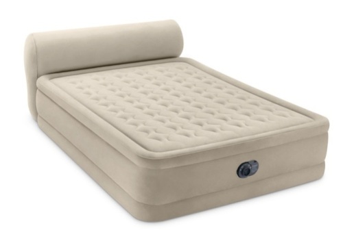 Intex Durabeam Headboard 18" Queen Air Mattress with Built-in Pump - Lot 256